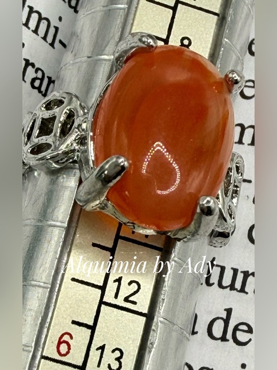 Alquimia Jewelry - Silver and carnelian gem ring